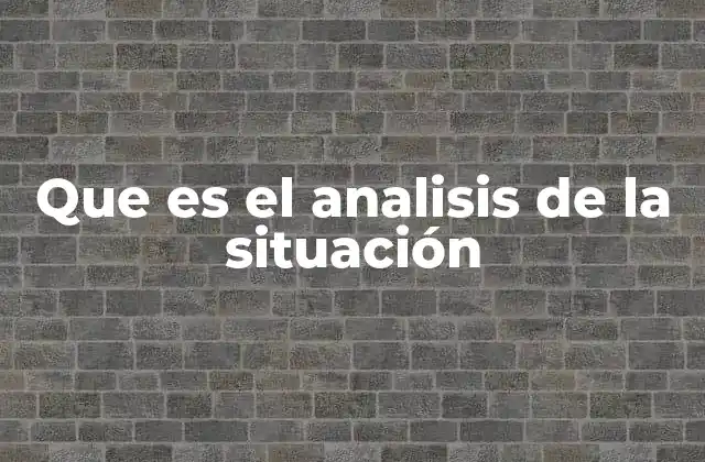 Que es el Analisis de la Situación