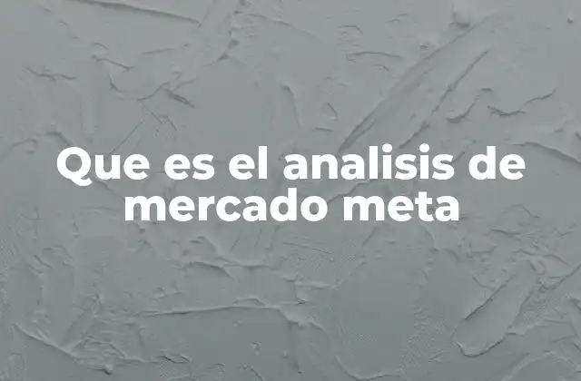Que es el Analisis de Mercado Meta