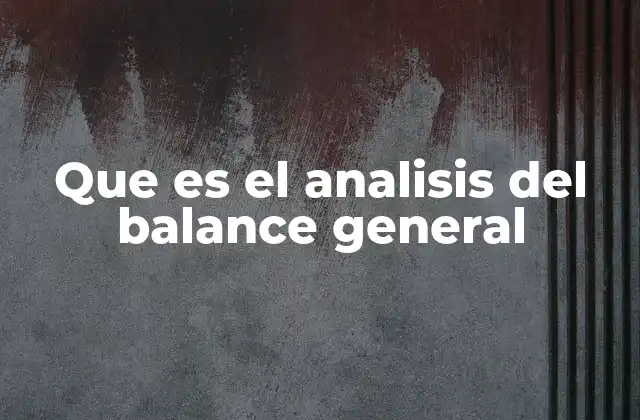 Que es el Analisis Del Balance General