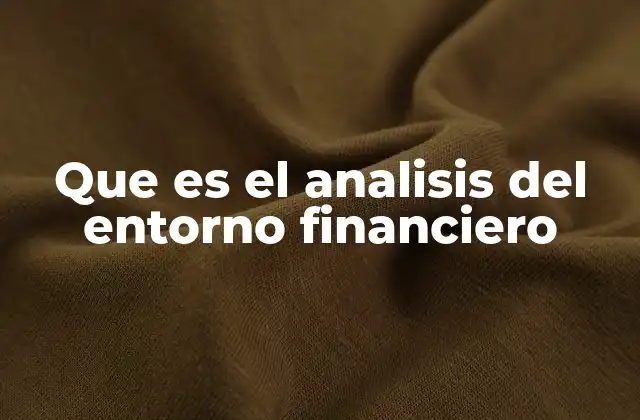 Que es el Analisis Del Entorno Financiero