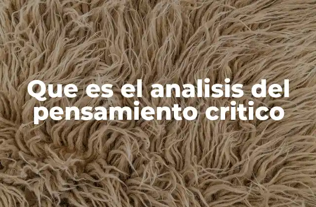 Que es el Analisis Del Pensamiento Critico