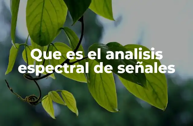 Que es el Analisis Espectral de Señales