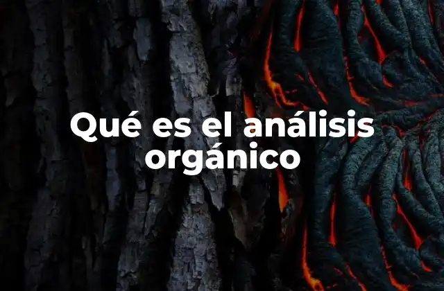 Qué es el Análisis Orgánico