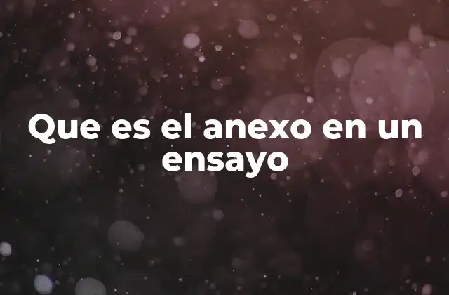 Que es el Anexo en un Ensayo