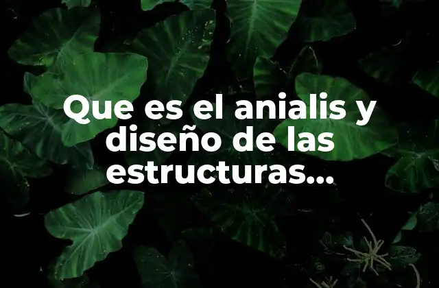 Que es el Anialis y Diseño de las Estructuras Administrativas
