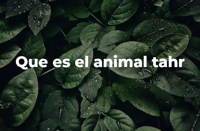 Que es el Animal Tahr