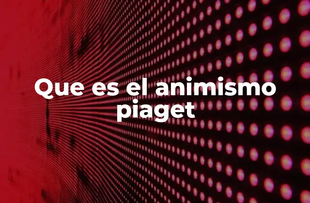 Que es el Animismo Piaget