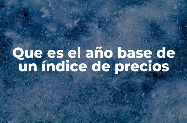 Que es el Año Base de un Índice de Precios