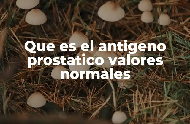 Que es el Antigeno Prostatico Valores Normales
