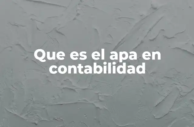 Que es el Apa en Contabilidad