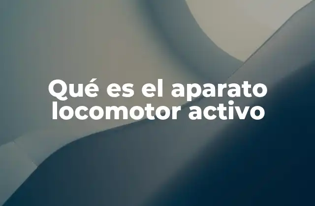Qué es el Aparato Locomotor Activo