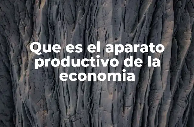 Que es el Aparato Productivo de la Economia