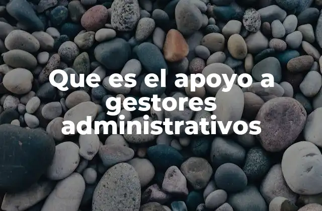 Que es el Apoyo a Gestores Administrativos