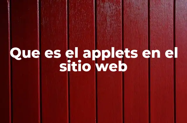 Que es el Applets en el Sitio Web