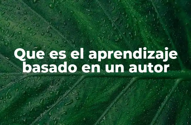 Que es el Aprendizaje Basado en un Autor