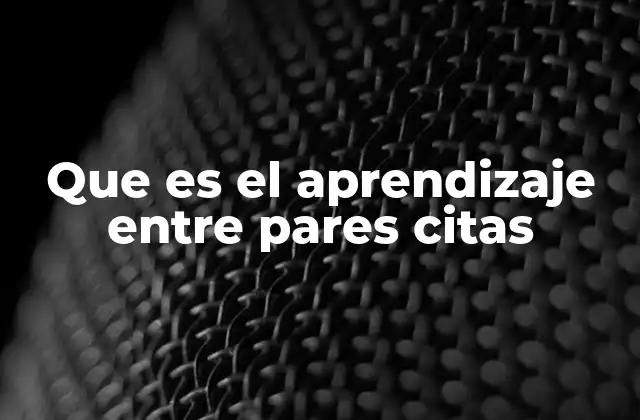 Que es el Aprendizaje entre Pares Citas