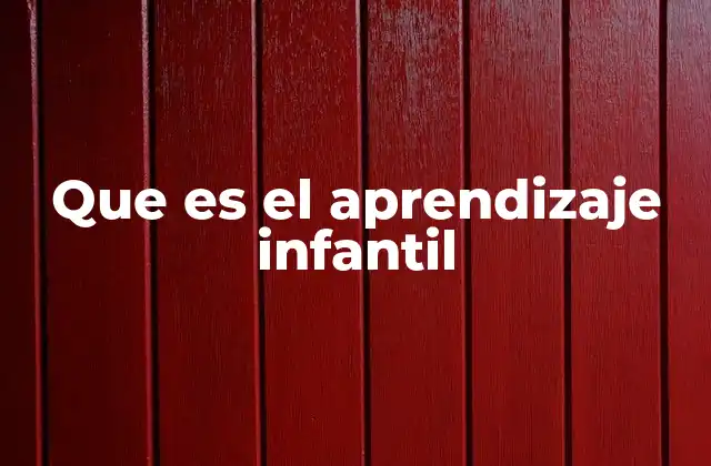 Que es el Aprendizaje Infantil