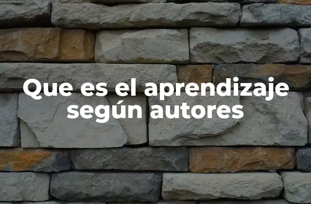 Que es el Aprendizaje según Autores