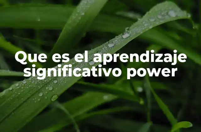 Que es el Aprendizaje Significativo Power