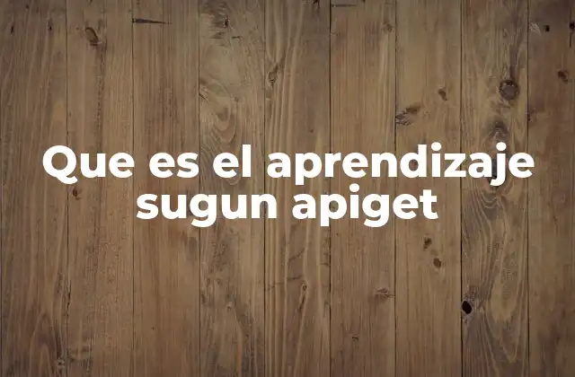Que es el Aprendizaje Sugun Apiget