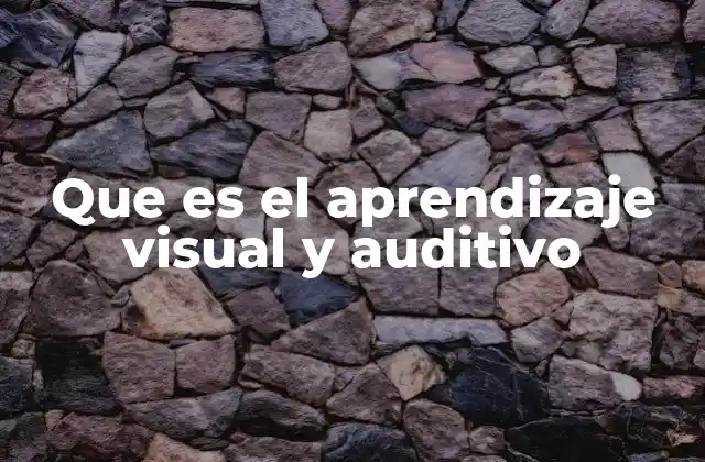 Que es el Aprendizaje Visual y Auditivo