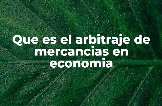 Que es el Arbitraje de Mercancias en Economia