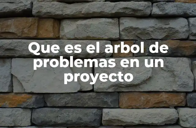 Que es el Arbol de Problemas en un Proyecto