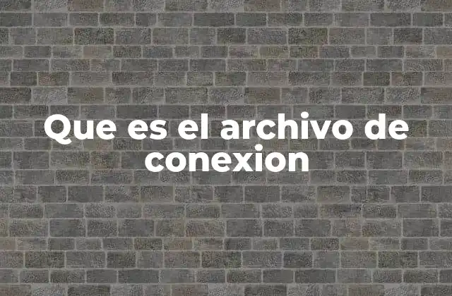 Que es el Archivo de Conexion