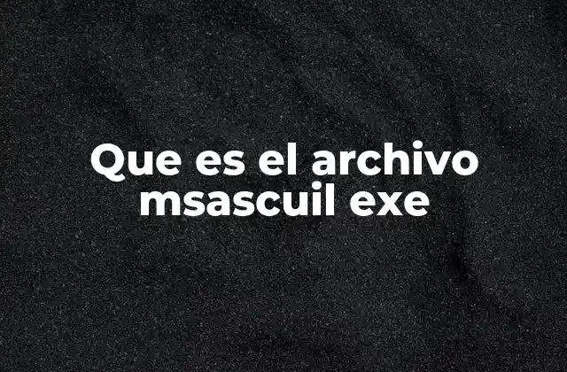 Que es el Archivo Msascuil Exe
