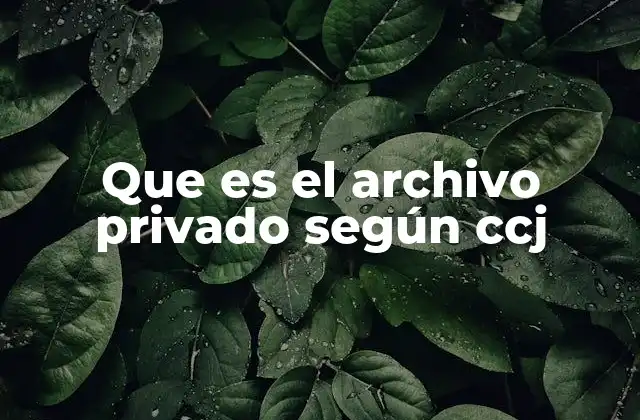 Que es el Archivo Privado según Ccj