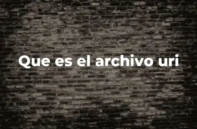 Que es el Archivo Uri
