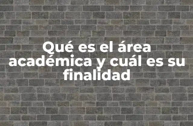 Qué es el Área Académica y Cuál es Su Finalidad