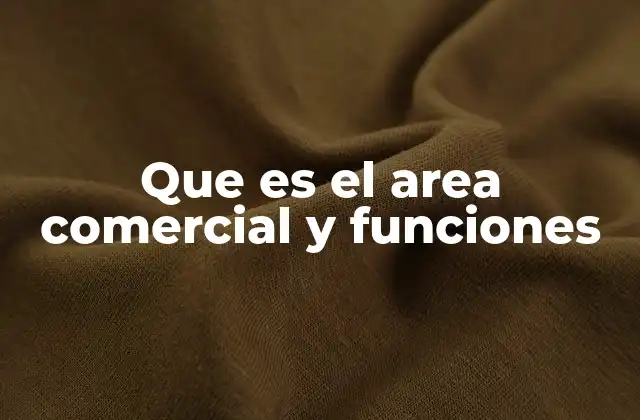 Que es el Area Comercial y Funciones