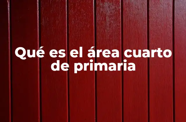 Qué es el Área Cuarto de Primaria