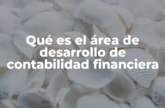 Qué es el Área de Desarrollo de Contabilidad Financiera