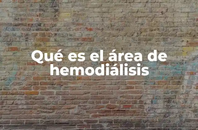 Qué es el Área de Hemodiálisis