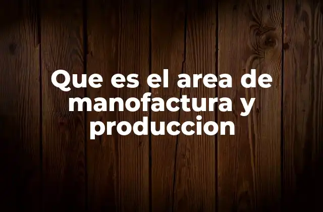 Que es el Area de Manofactura y Produccion
