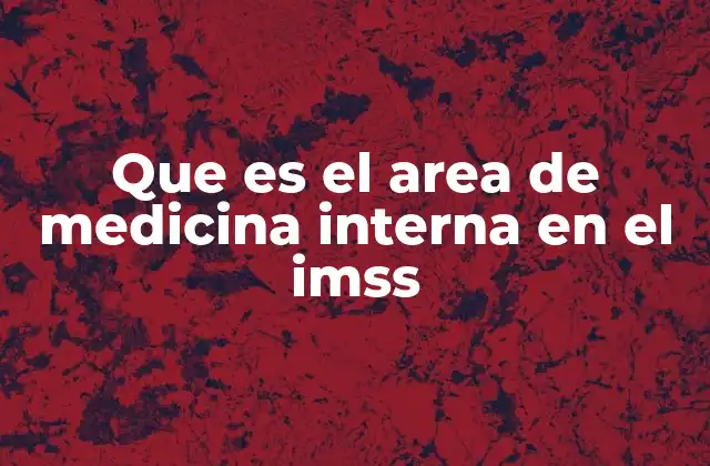 Que es el Area de Medicina Interna en el Imss