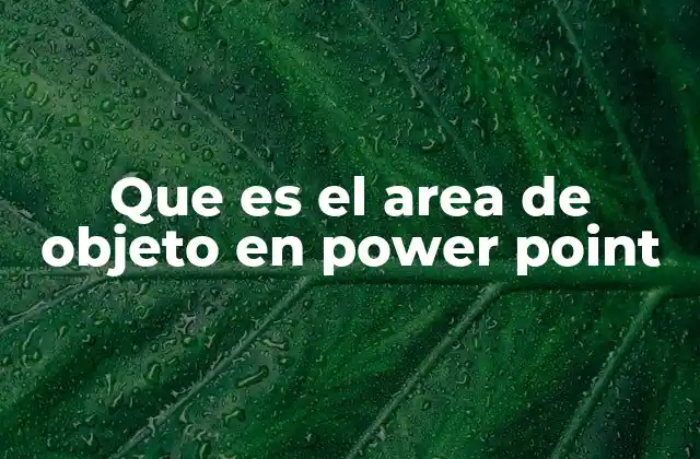 Que es el Area de Objeto en Power Point