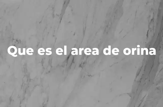 Que es el Area de Orina