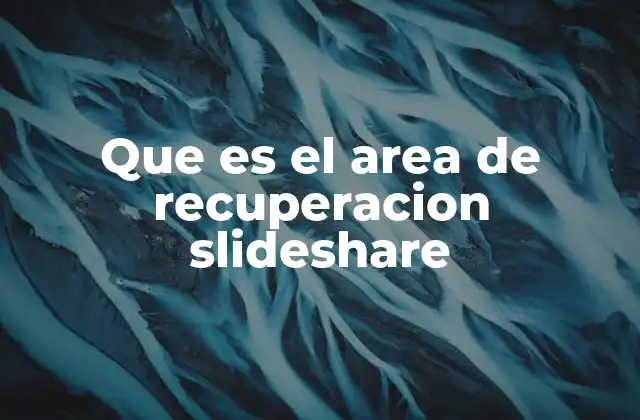 Que es el Area de Recuperacion Slideshare