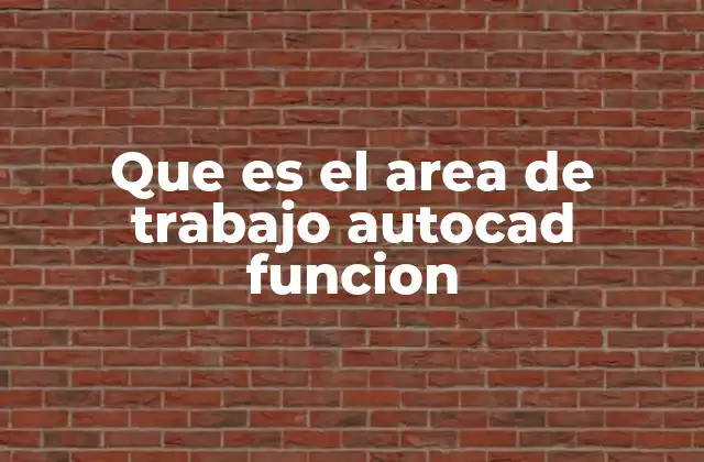 Que es el Area de Trabajo Autocad Funcion