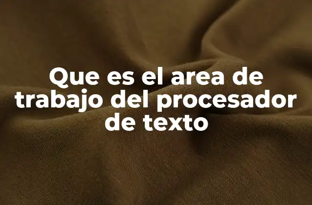Que es el Area de Trabajo Del Procesador de Texto