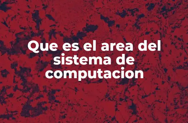 Que es el Area Del Sistema de Computacion