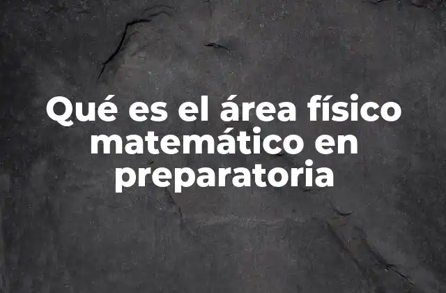 Qué es el Área Físico Matemático en Preparatoria