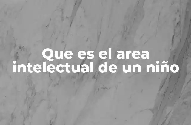 Que es el Area Intelectual de un Niño