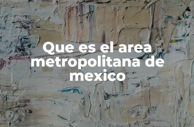 Que es el Area Metropolitana de Mexico