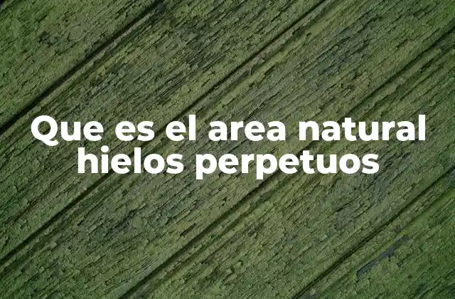 Que es el Area Natural Hielos Perpetuos