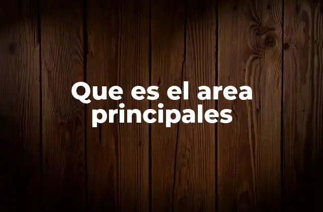 Que es el Area Principales