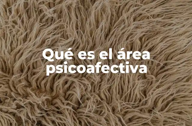 Qué es el Área Psicoafectiva
